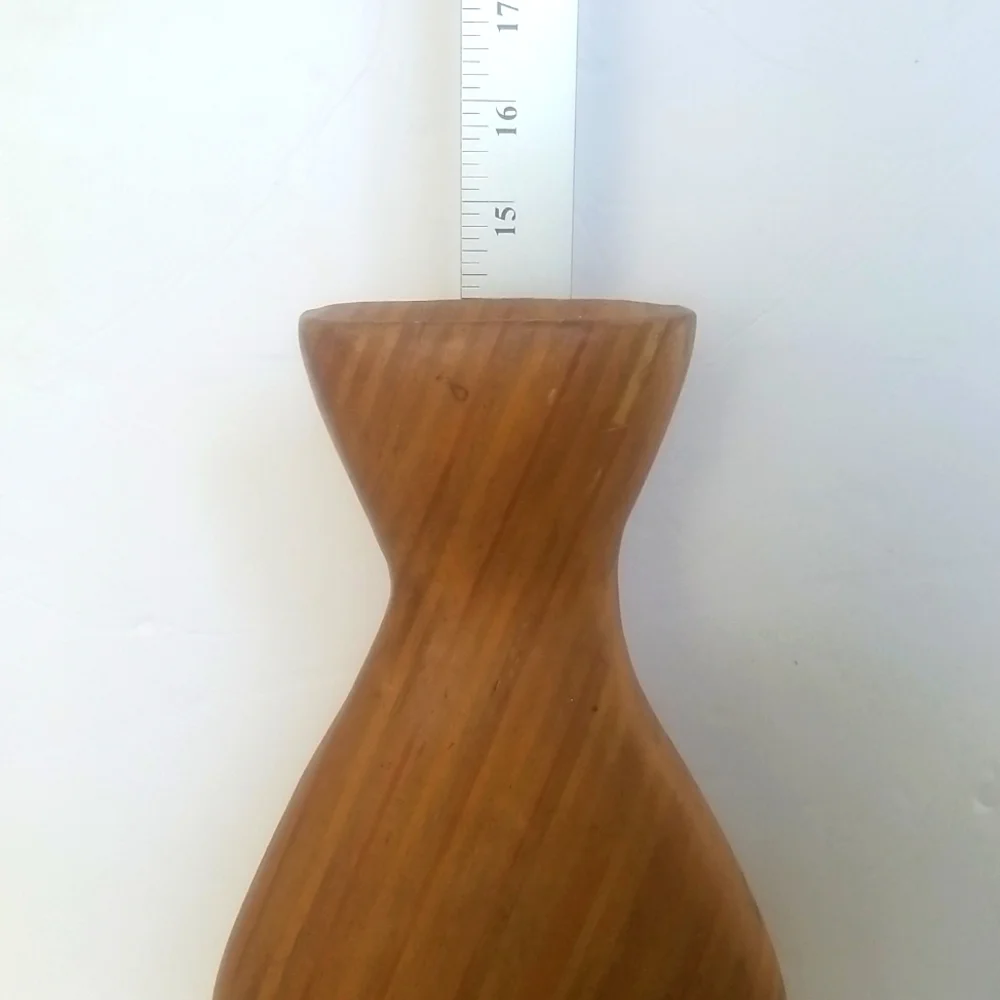 HANDMADE Heavy Wooden Tall Vase